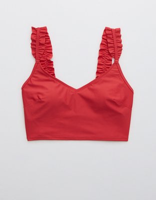 Aerie Ruffle Longline Scoop Bikini Top