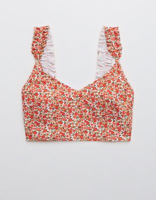 Aerie Ruffle Longline Scoop Bikini Top
