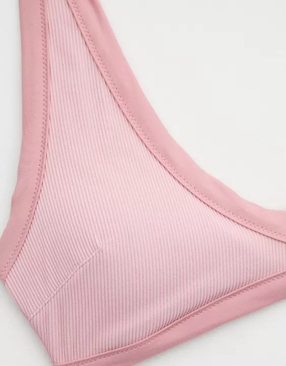 Aerie Ribbed Binding Plunge Bikini Top