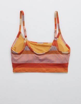 Aerie Jacquard Striped Longline Scoop Bikini Top