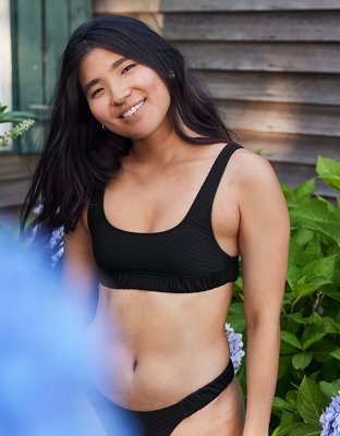 Aerie Jacquard Scrunchie Scoop Bikini Top