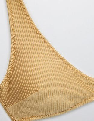 Aerie Ribbed Shine Scoop Plunge Bikini Top