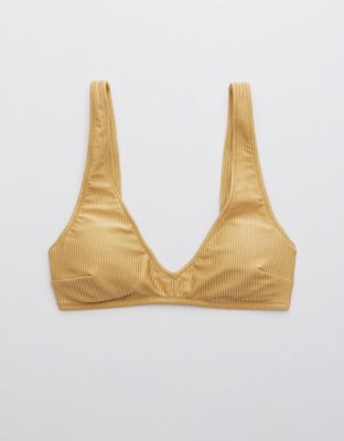 Aerie Ribbed Shine Scoop Plunge Bikini Top
