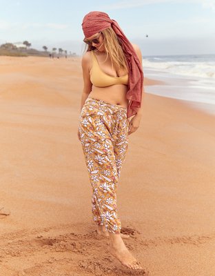 Aerie Ribbed Shine Scoop Plunge Bikini Top