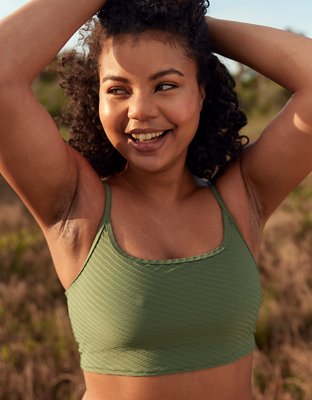 Aerie Jacquard Longline Scoop Bikini Top