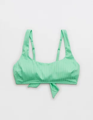 Aerie Ribbed Shine Tie Back Scoop Top