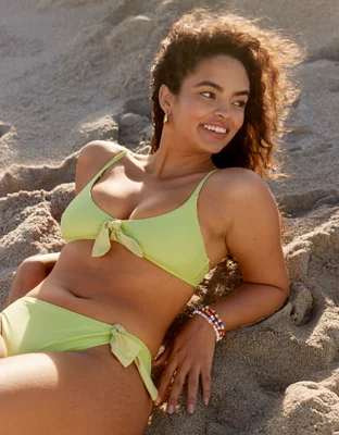 Aerie Tie Front Scoop Bikini Top