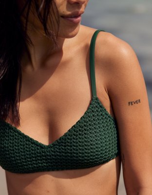 Aerie Textured V Scoop Triangle Bikini Top