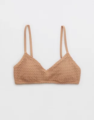 Aerie Textured V Scoop Triangle Bikini Top