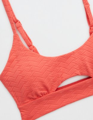 Aerie Jacquard Cut Out Scoop Bikini Top
