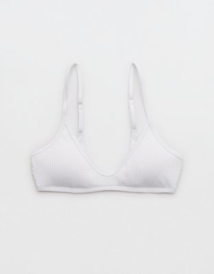 Aerie Top de Bikini Arrugado con Escote V Bajo y Profundo