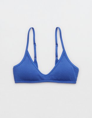 Aerie Top de Bikini Arrugado con Escote V Bajo y Profundo