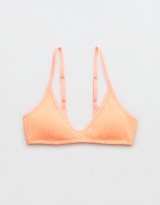 Aerie Top de Bikini Arrugado con Escote V Bajo y Profundo