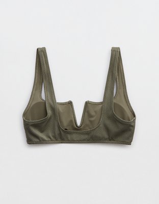 Aerie Shine Pique V Wire Scoop Bikini Top