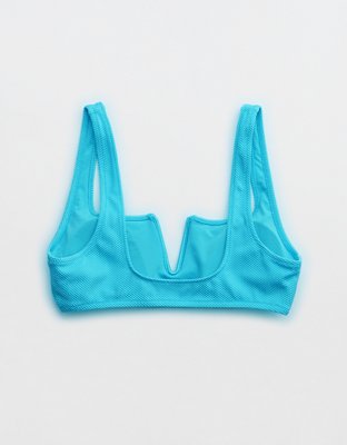 Aerie Shine Pique V Wire Scoop Bikini Top