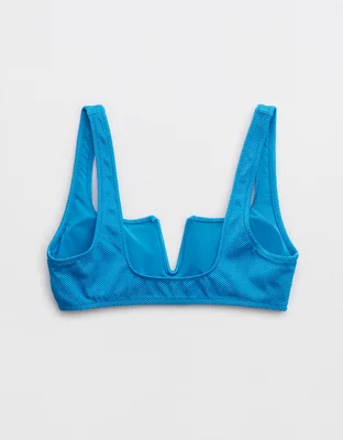 Aerie Shine Pique V Wire Scoop Bikini Top