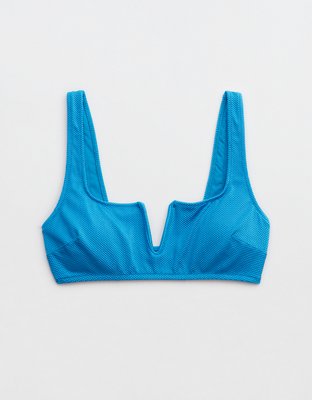 Aerie Shine Pique V Wire Scoop Bikini Top