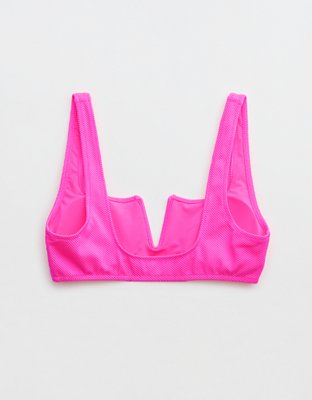 Aerie Shine Pique V Wire Scoop Bikini Top