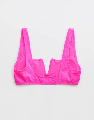 Aerie Shine Pique V Wire Scoop Bikini Top