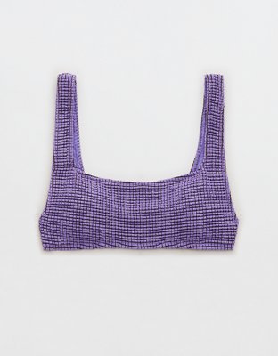 Aerie Lurex Crinkle Scoop Bikini Top