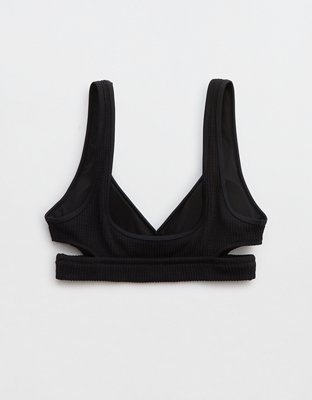 Aerie Crinkle Voop Cut Out Bikini Top