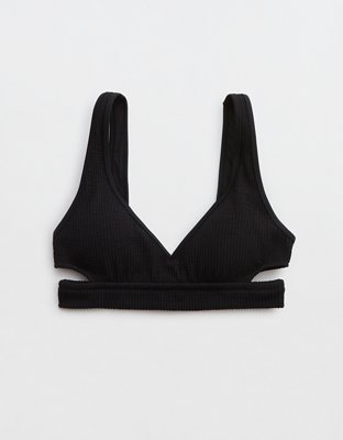 Aerie Crinkle Voop Cut Out Bikini Top