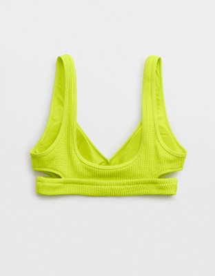 Aerie Crinkle Voop Cut Out Bikini Top