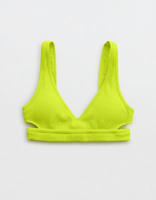 Aerie Crinkle Voop Cut Out Bikini Top