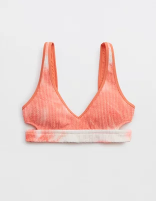 Aerie Crinkle Voop Cut Out Bikini Top