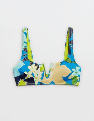 Aerie Top de Bikini con Cuello Caído y Aro en V