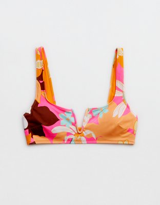 Aerie Top de Bikini con Cuello Caído y Aro en V