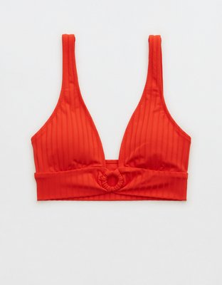Aerie Wide Rib Longline Plunge Ring Bikini Top