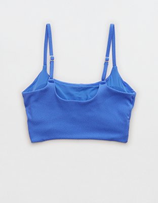 Aerie Shine Pique Scoop Twist Longline Bikini Top