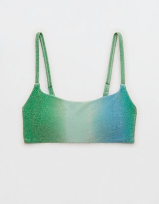 Aerie Top de Bikini Straight con Cuello Caído y Brillo