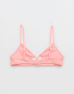 Aerie Crinkle Lace Up Scoop Bikini Top