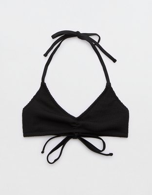 Aerie Crinkle Halter Voop Bikini Top