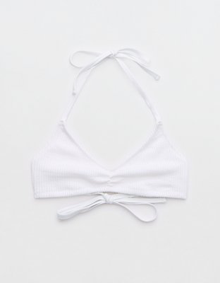 Aerie Crinkle Halter Voop Bikini Top