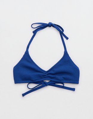 Aerie Crinkle Halter Voop Bikini Top