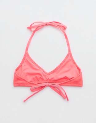 Aerie Crinkle Halter Voop Bikini Top