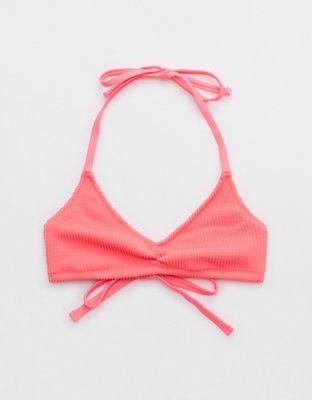 Aerie Crinkle Halter Voop Bikini Top