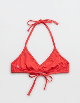 Aerie Crinkle Halter Voop Bikini Top