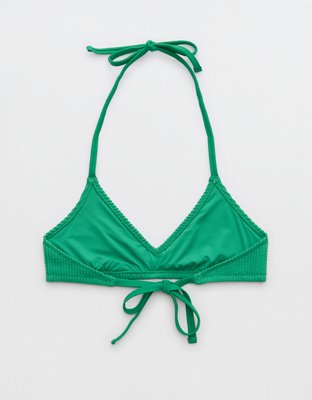 Aerie Crinkle Halter Voop Bikini Top