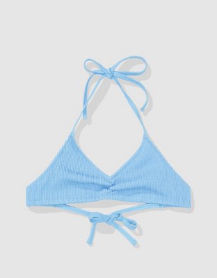 Aerie Top de Bikini Halter Arrugado Escote V Bajo
