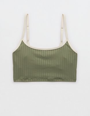 Aerie Wide Rib Scoop Longline Bikini Top
