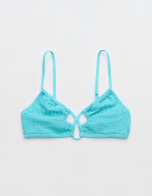Crinkle Swim Underwired Bikini Top in Sky Blue