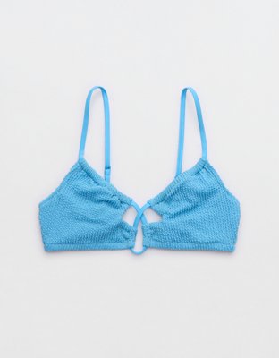 Aerie Shine Crinkle Ring Wide Strap Scoop Bikini Top