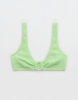 Light Green Stripe Scoop Neck Bikini Set - Petallush