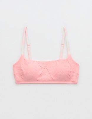 Aerie Eyelet Straight Scoop Bikini Top