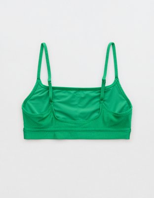 Aerie Shine Rib Straight Scoop Bikini Top