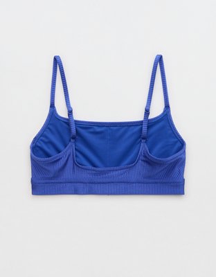 Aerie Top de Bikini Shine Rib Straight con Cuello Caído